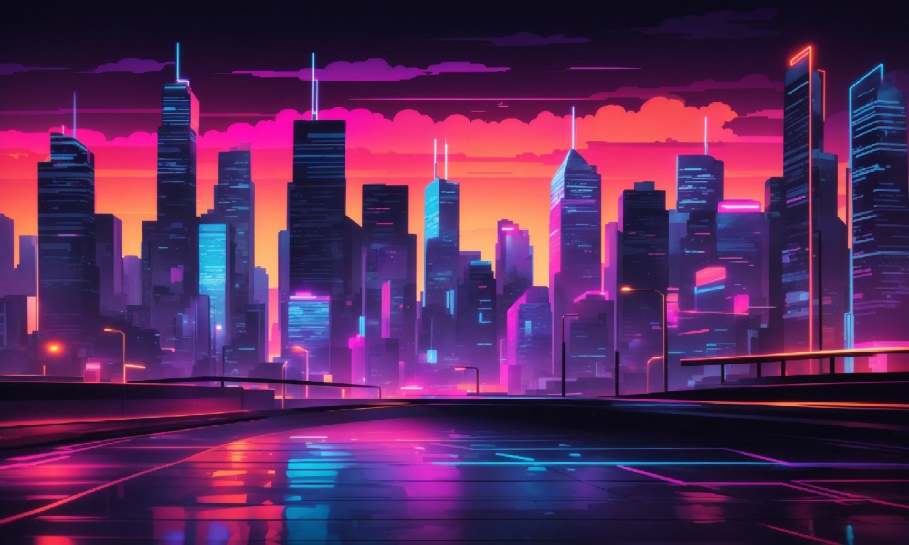 Neon City Glow Background