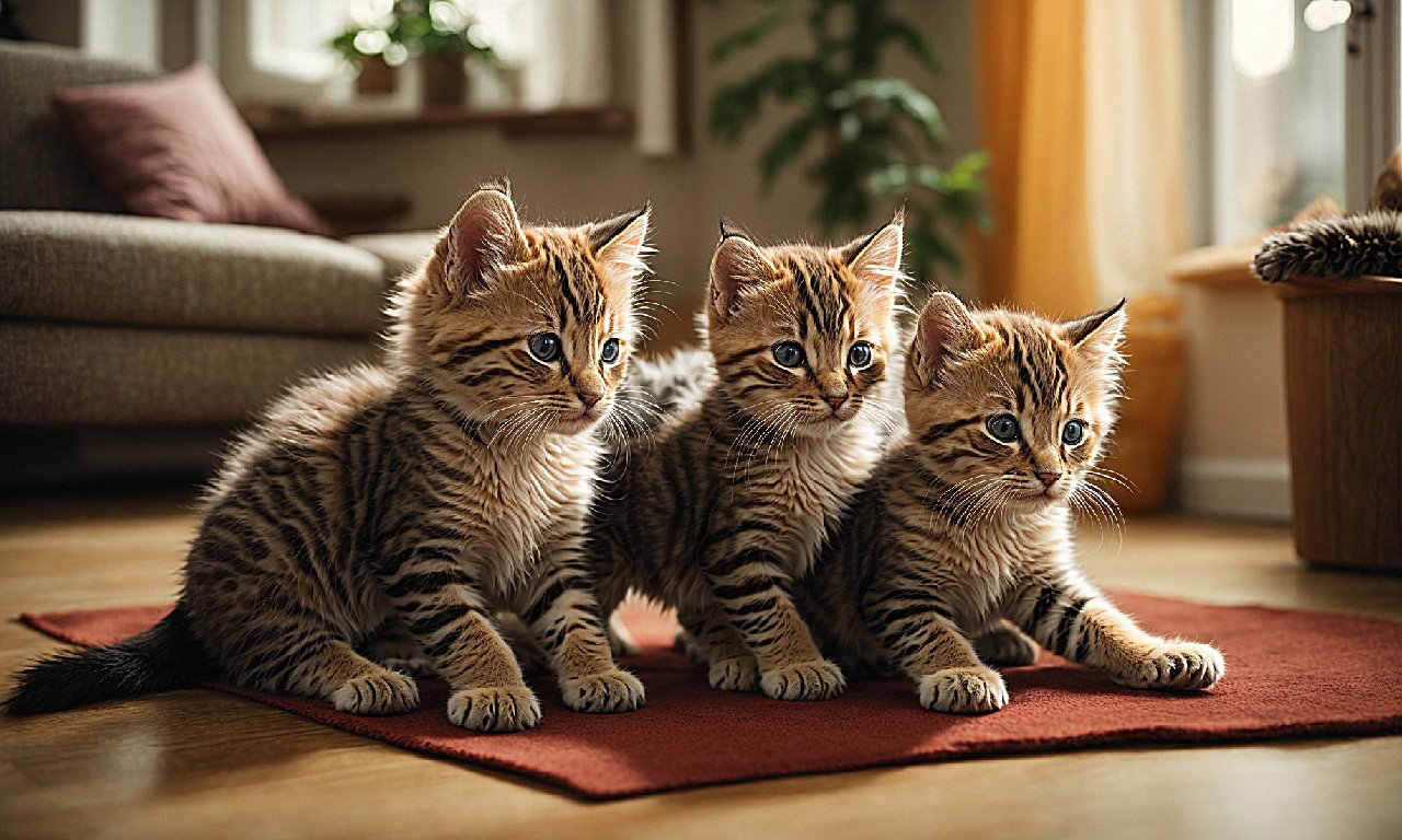 Homebound Tumble: Playful Kittens Wrestling
